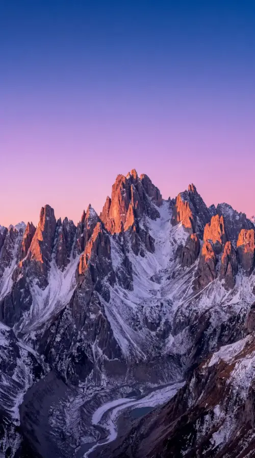 Mountain at sunset natural pink sky for phone