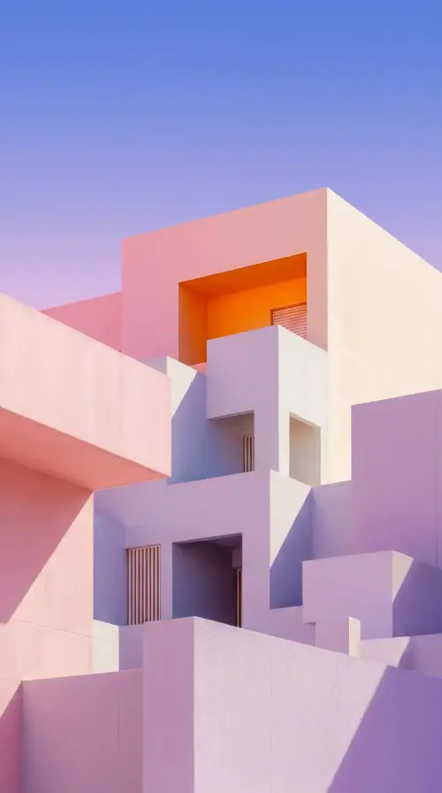Minimalist pastel aesthetic architecture wallpaper HD 4K for phone
