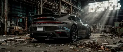 Porsche 911 GT3 dans un entrepôt abandonné