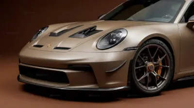 Porsche 911 gt3 RS dans un studio arrière plan minimaliste