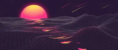 Retro-futuristic background for widescreen