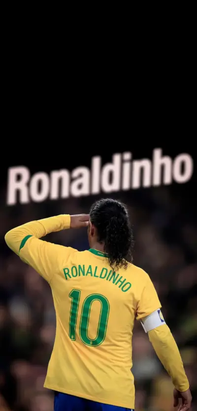 Ronaldinho Brazil number 10 celebration