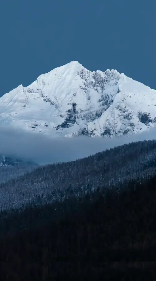 Mountain landscape snow and blue sky wallpaper HD 4K for phone