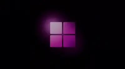 Logo violet windows 11 moderne et minimaliste pour pc
