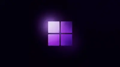 Background for Windows 11 logo purple glow dark fonds d’écran HD 4K pour ordinateur