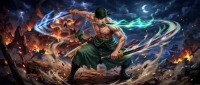 Combat épique de Zoro One Piece arrière plan PC