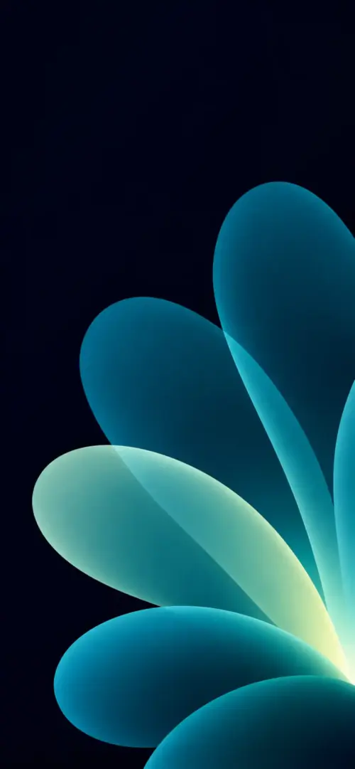 Neon blue abstract graphic flower wallpaper HD 4K for phone