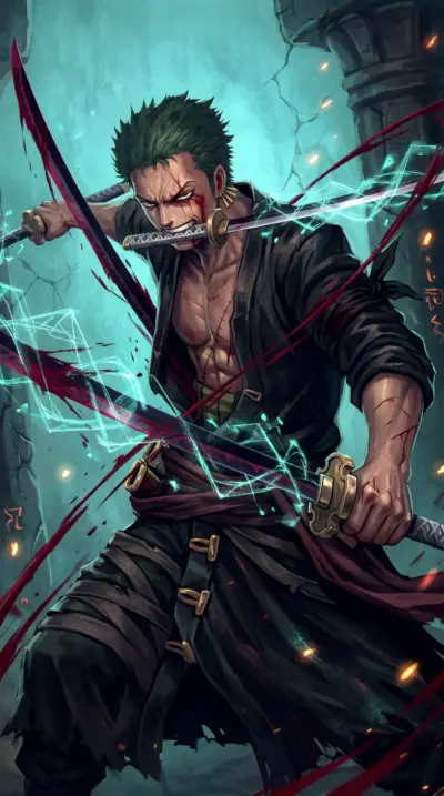 Zoro character from the anime One Piece wallpaper HD 4K for phone