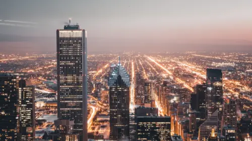 High-resolution night view of a city for PC