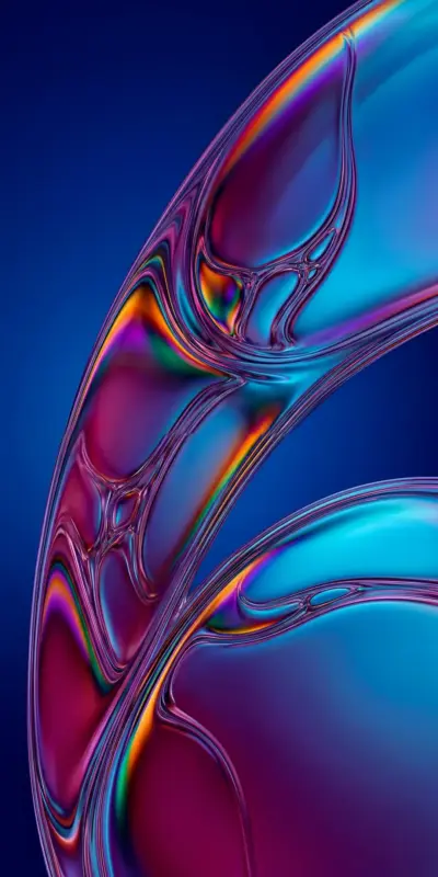Colorful abstract shapes with a liquid effect wallpaper HD 4K for phone
