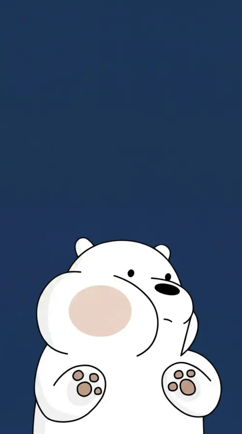 Cute minimalist polar bear on a blue background wallpaper HD 4K for phone
