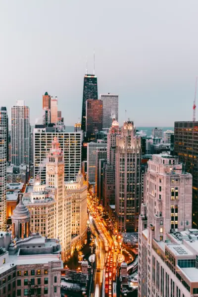Urban landscape of downtown Chicago