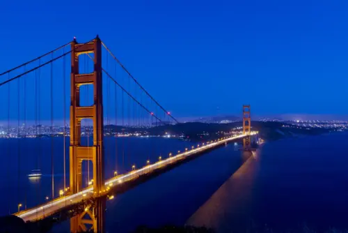 Golden Gate Bridge at night for PC background