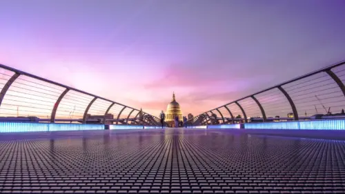 Millennium Bridge in London at sunset for PC