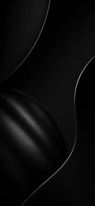 Abstract black waves in iOS 26 style wallpaper HD 4K for phone