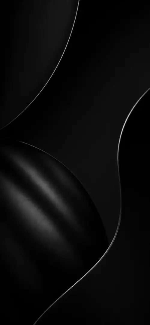 Abstract black waves in iOS 26 style wallpaper HD 4K for phone