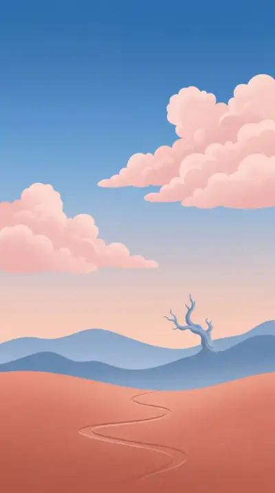 Minimalist pastel desert aesthetic background