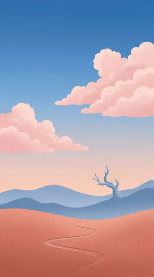 Minimalist pastel desert aesthetic background wallpaper HD 4K for phone