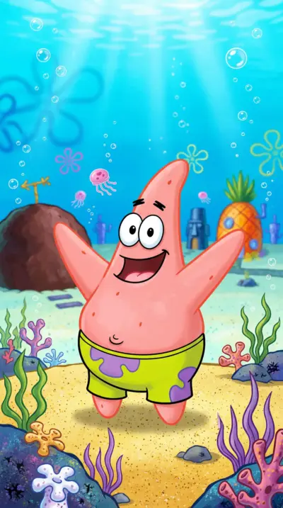 Funny character Patrick from SpongeBob SquarePants