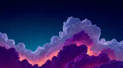 Nuages aesthetic violets lumineux dans ciel nocturne
