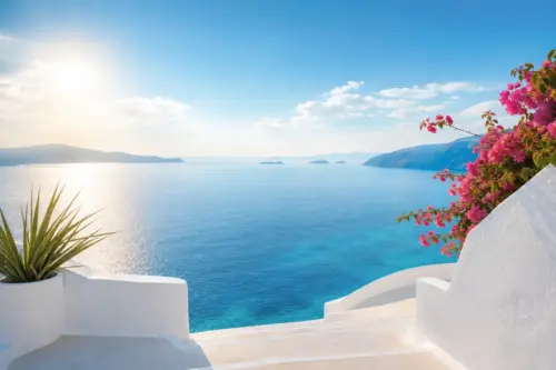 Sunny Santorini sea view for PC