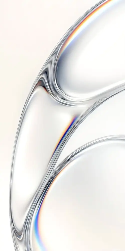 White abstract shapes with a liquid effect wallpaper HD 4K for phone