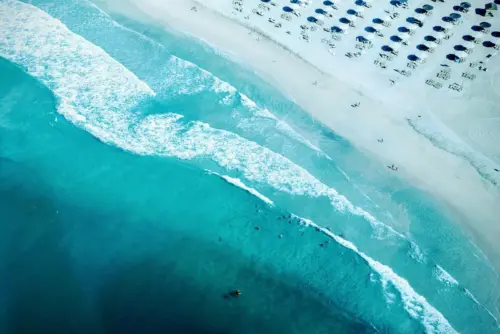 Aerial view background of a tropical beach wallpaper HD 4K for desktop