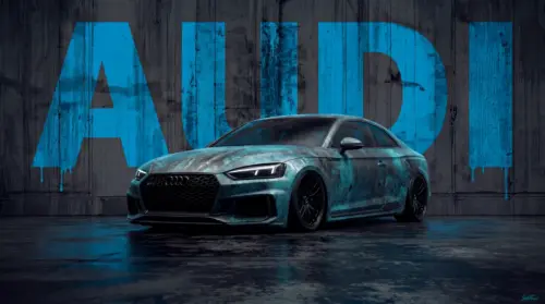 Turquoise blue custom sporty Audi