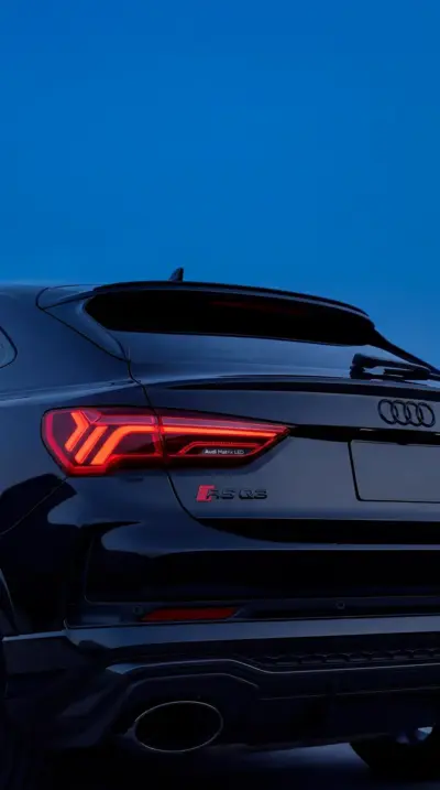 Audi RS Q3 black with blue rear wallpaper HD 4K for phone