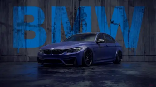 Custom blue BMW M3 wallpaper HD 4K for desktop