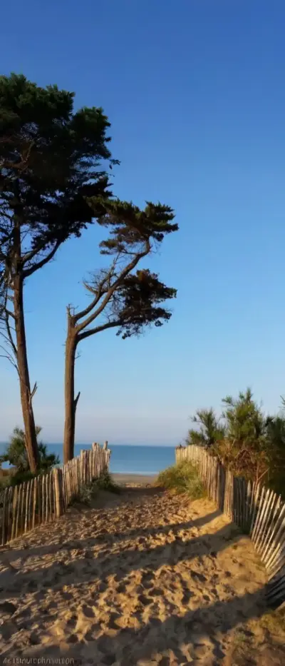 Sandy path leading to the beach and the ocean