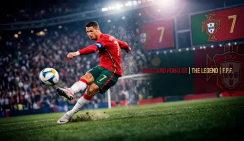 Cristiano Ronaldo en action avec le Portugal fonds d’écran HD 4K pour ordinateur