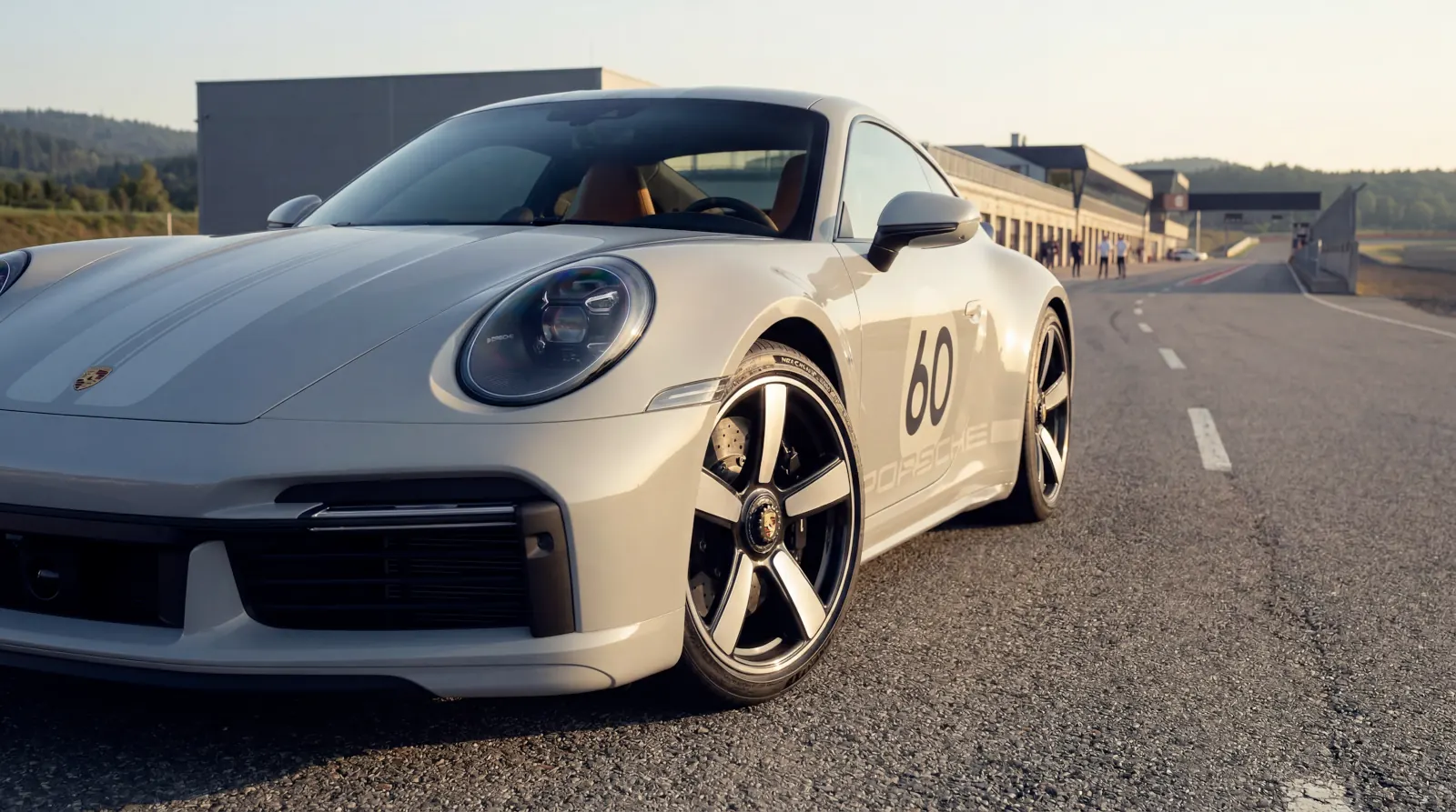 Grey Porsche 911 on the track wallpaper HD 4K for desktop