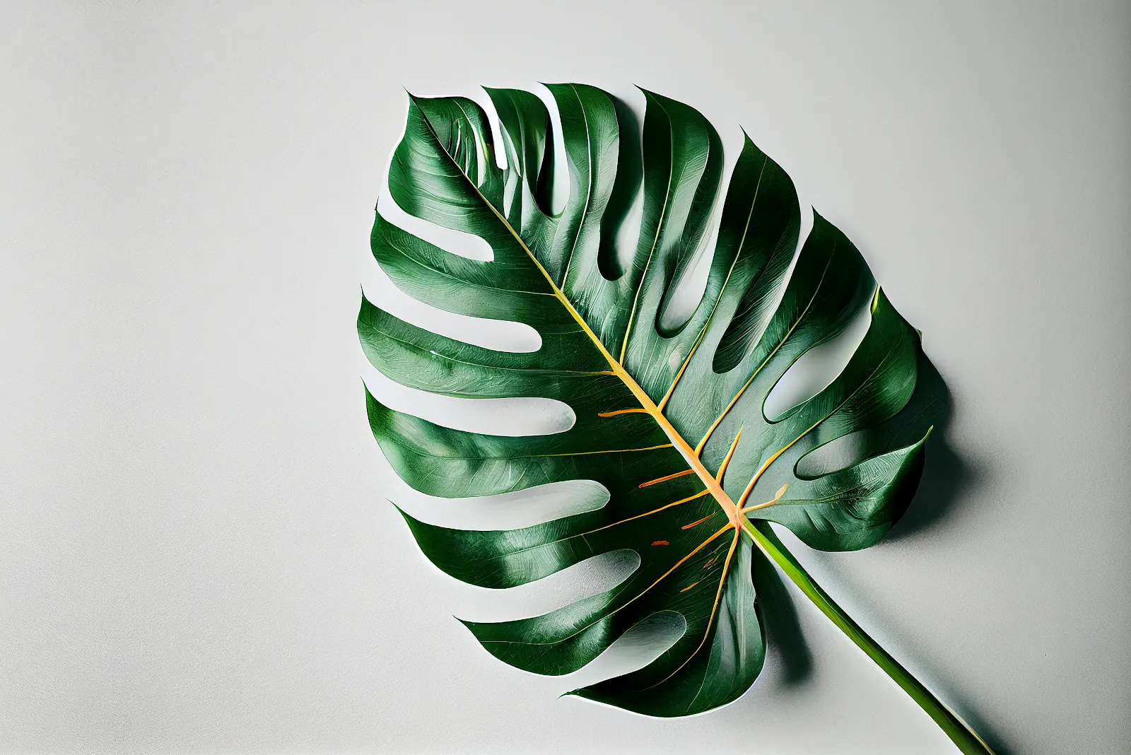 Minimalist monstera leaf background wallpaper HD 4K for desktop