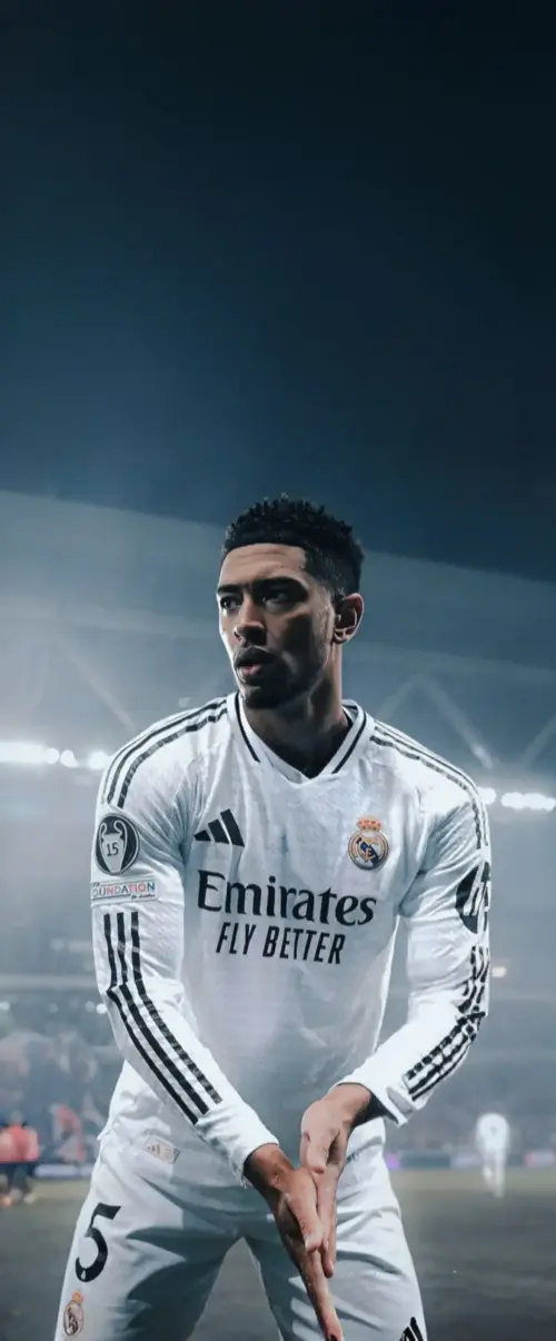 Jude Bellingham in the Real Madrid jersey wallpaper HD 4K for phone