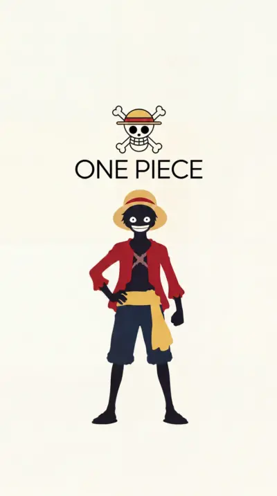 Luffy One Piece minimalist white background wallpaper HD 4K for phone