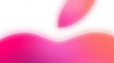 Pink Apple background for MacBook