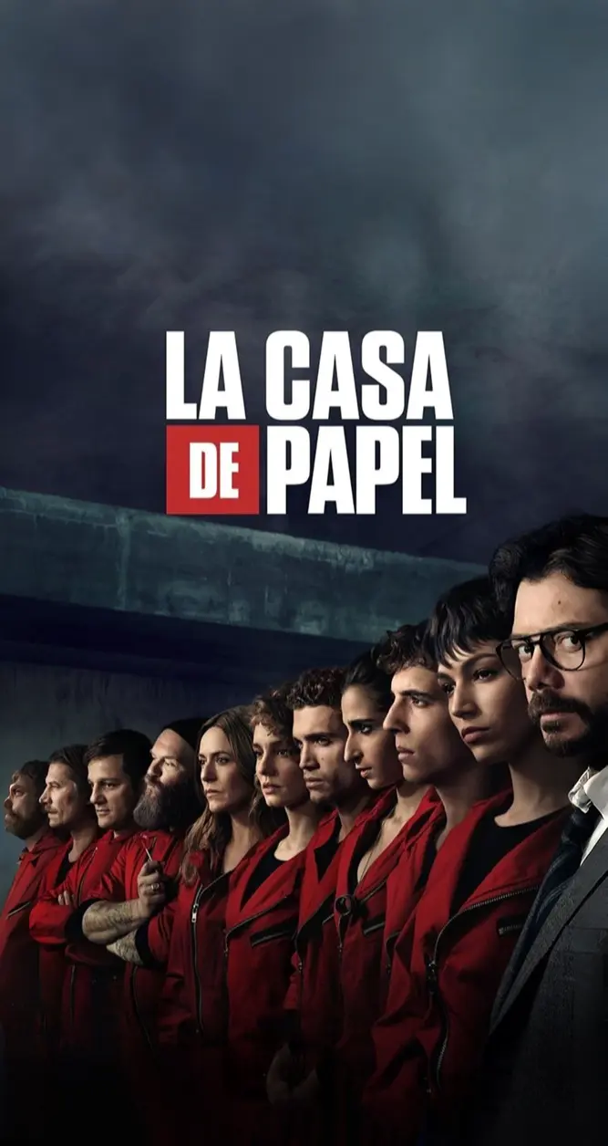 Background of characters from Money Heist wallpaper HD 4K for phone