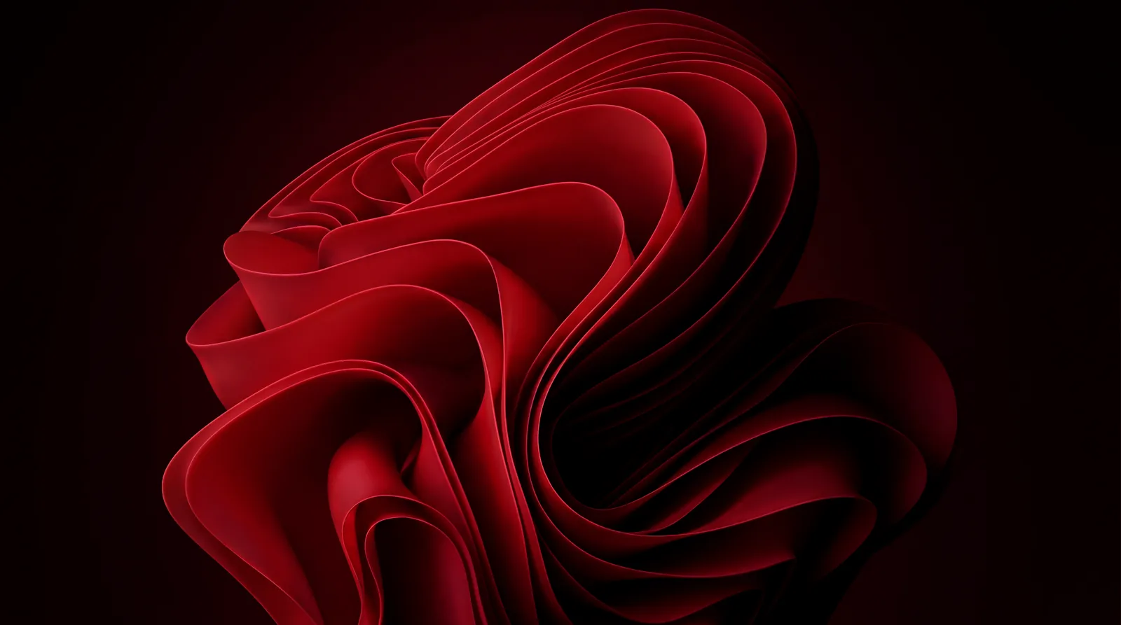 Red abstract shape Windows 11 wallpaper HD 4K for desktop