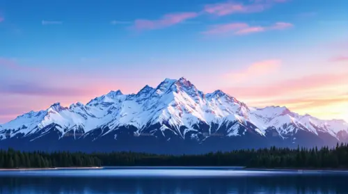 Montagnes enneigées au lever du soleil fonds d’écran HD 4K pour ordinateur
