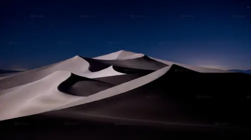 Minimalist desert dunes under a starry sky wallpaper HD 4K for desktop