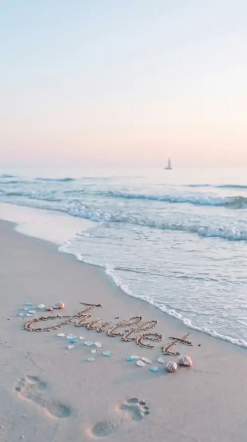 July landscape of a beach at sunset wallpaper HD 4K for phone