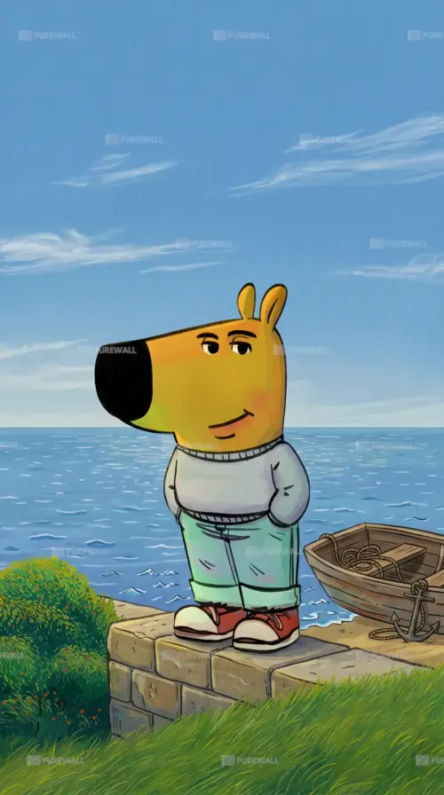 Chill Guy au bord de la mer