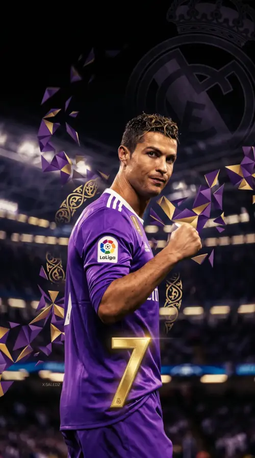 Cristiano Ronaldo Real Madrid maillot violet fonds d’écran HD 4K pour téléphone