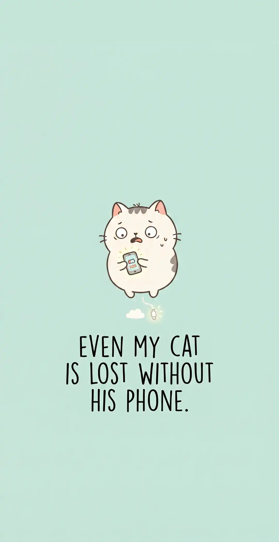 Cute cat with a humorous quote wallpaper HD 4K for phone