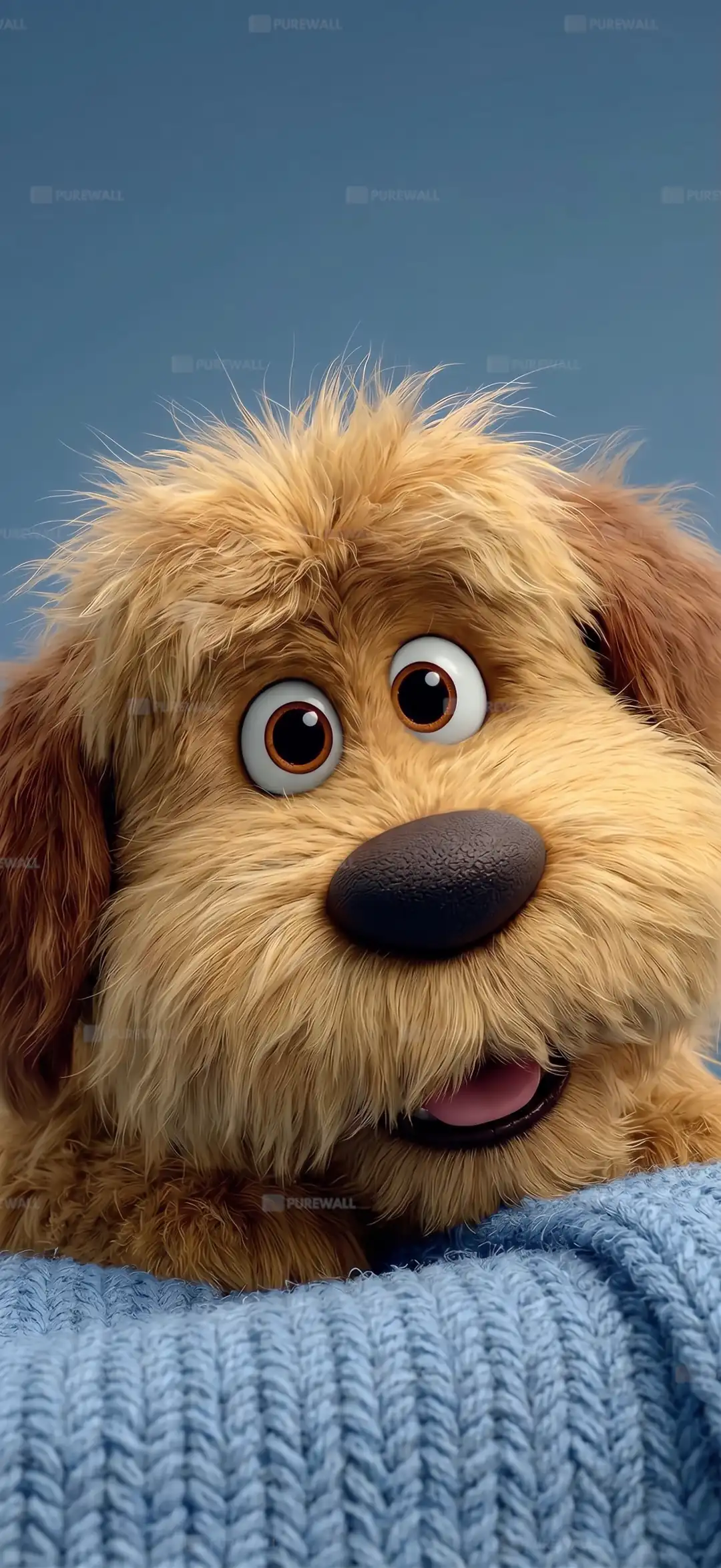 Chien cartoon au regard attendrissant fonds d’écran HD 4K pour téléphone
