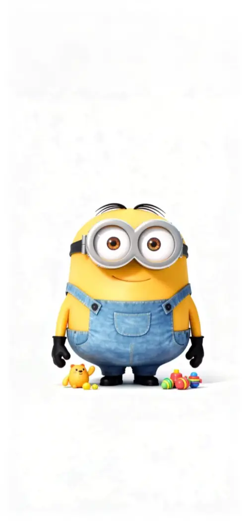 Smiling Minion on a white background wallpaper HD 4K for phone