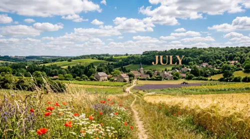 countryside in July under a summer sky wallpaper HD 4K for desktop