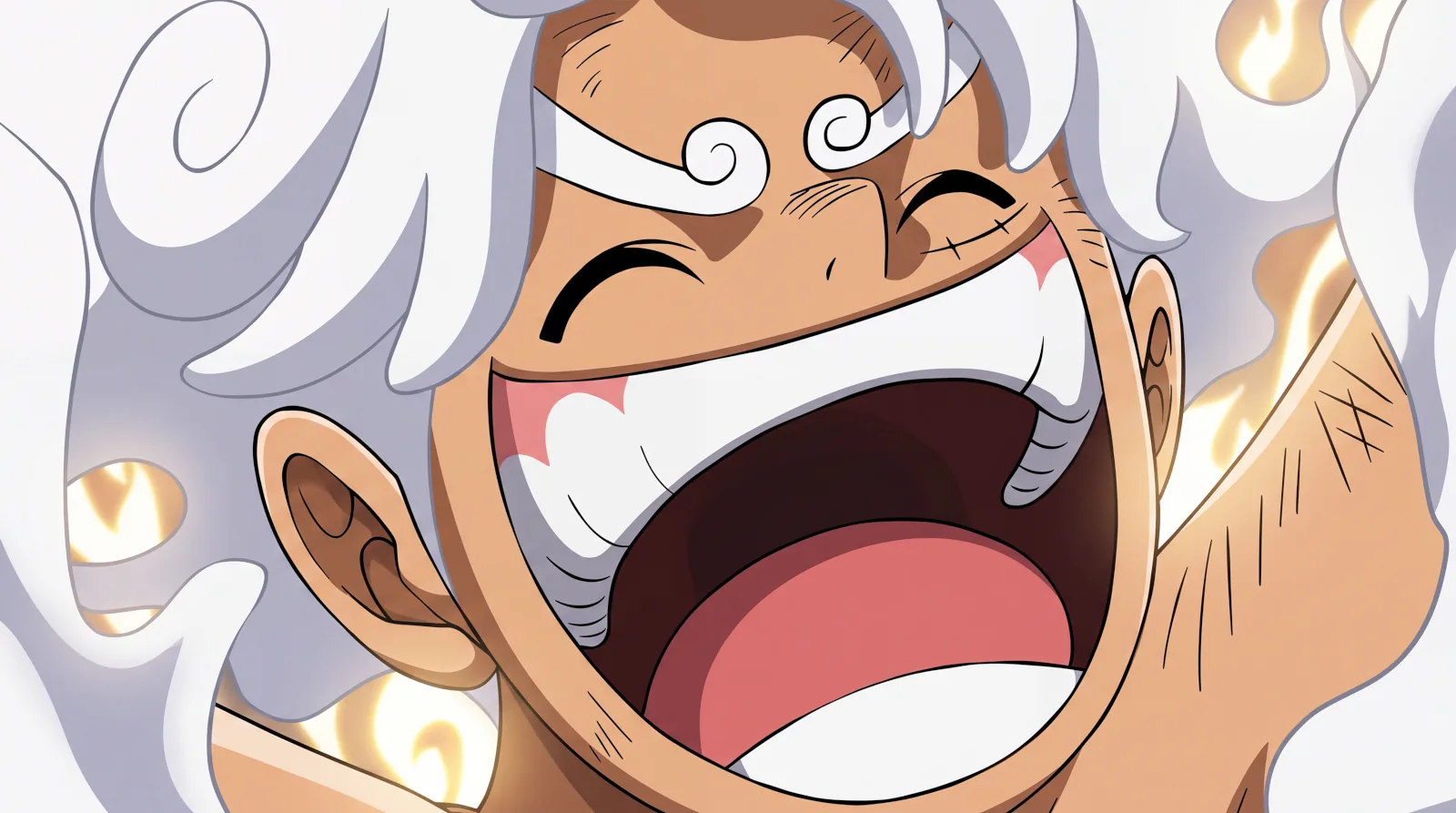 Luffy from One Piece with a huge smile wallpaper HD 4K for desktop