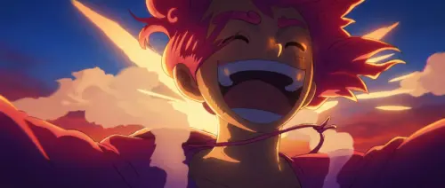 Luffy One Piece at sunset widescreen